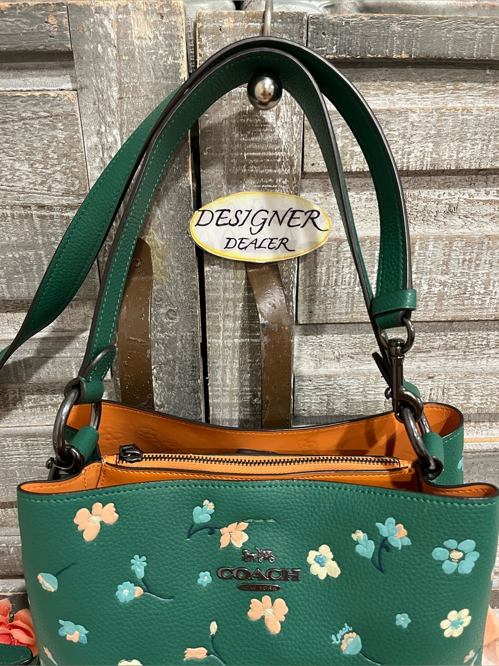 COACH Town Mystical Floral  Leather Bucket Bag C8214 - Picture 4 of 12